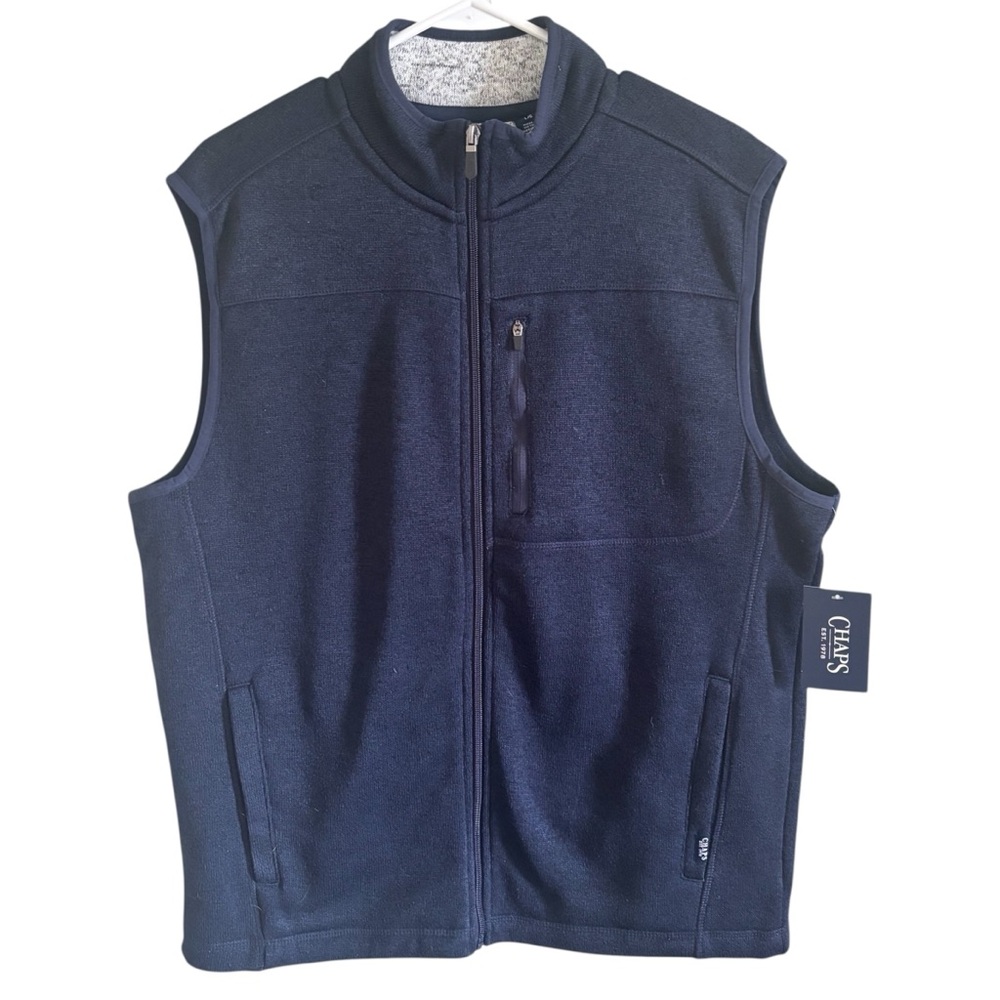 Chaps Dark Blue Knit Vest L NWT